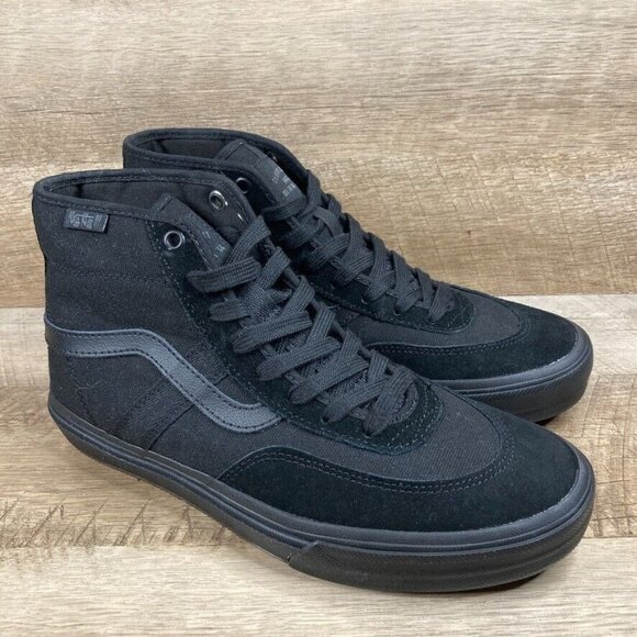 VANS Crockett High Black Mono Skate Shoes Men's Size 8 Women's Size 9.5 NEW
